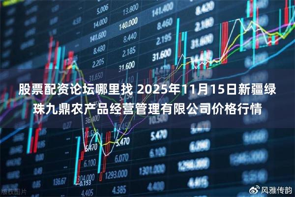 股票配资论坛哪里找 2025年11月15日新疆绿珠九鼎农产品经营管理有限公司价格行情